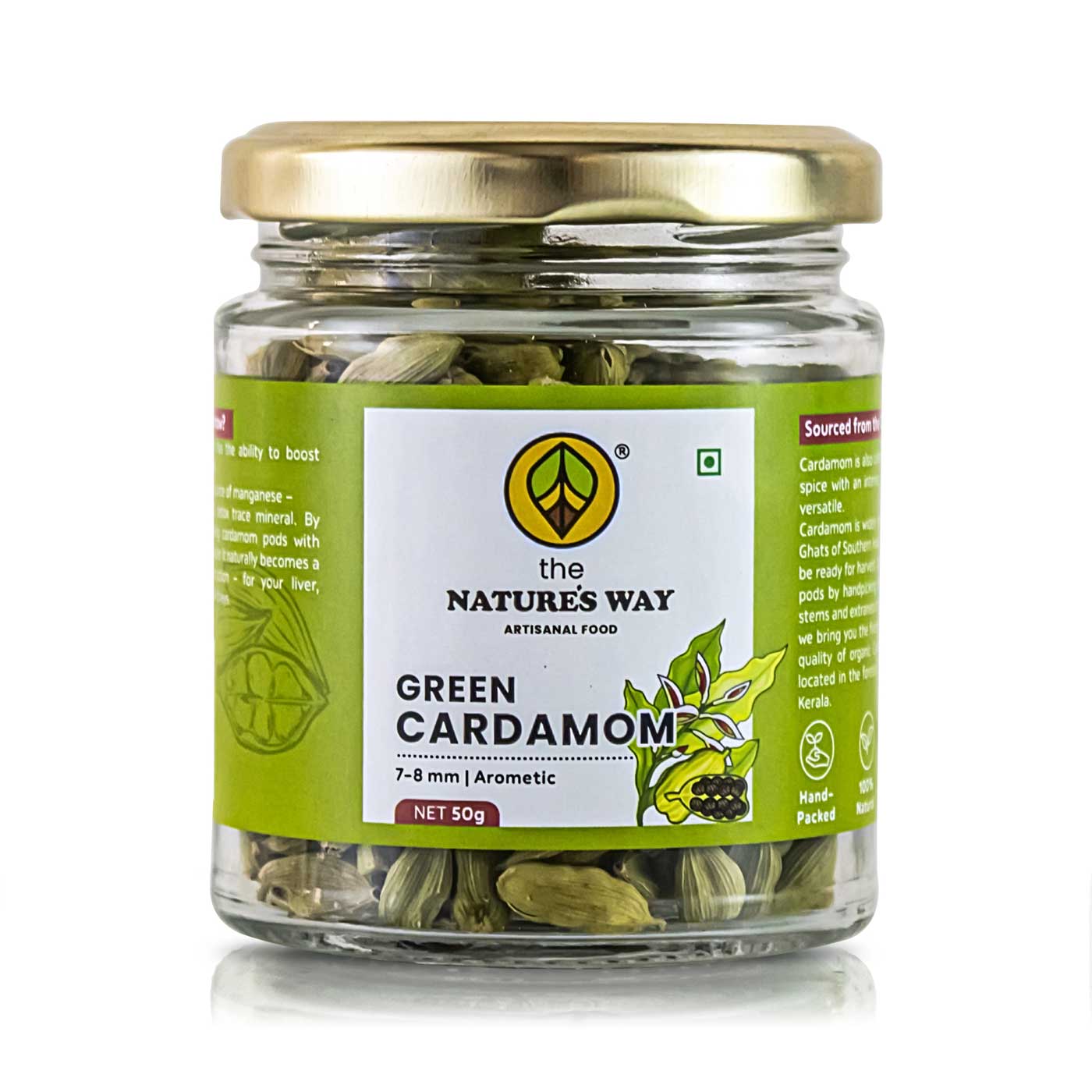 The Natures Way Whole Green Cardamom (Elaichi) 50g