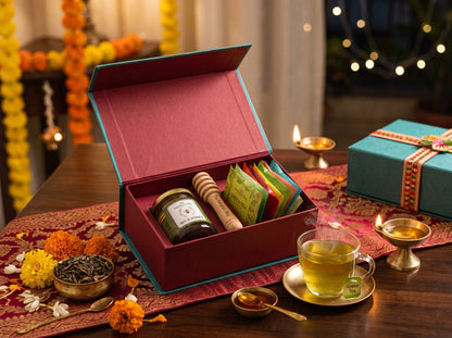 Wild Forest Honey & 10 Tea Gift Hamper | Natural Gift Set